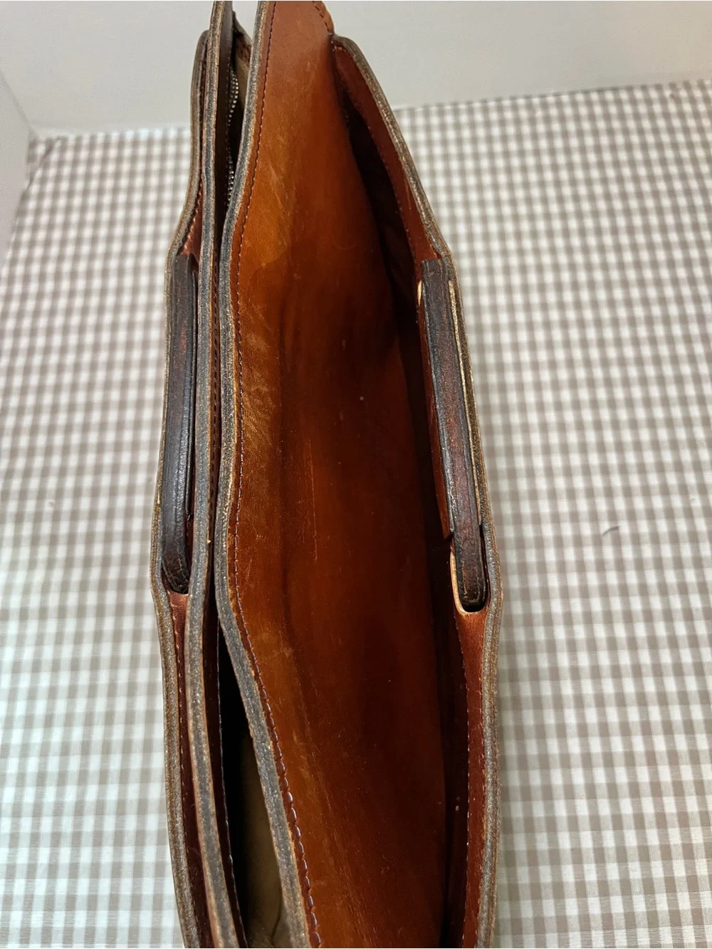 Vintage Schlesinger Brothers Brown Leather Briefcase / Portfolio 1970's-80's